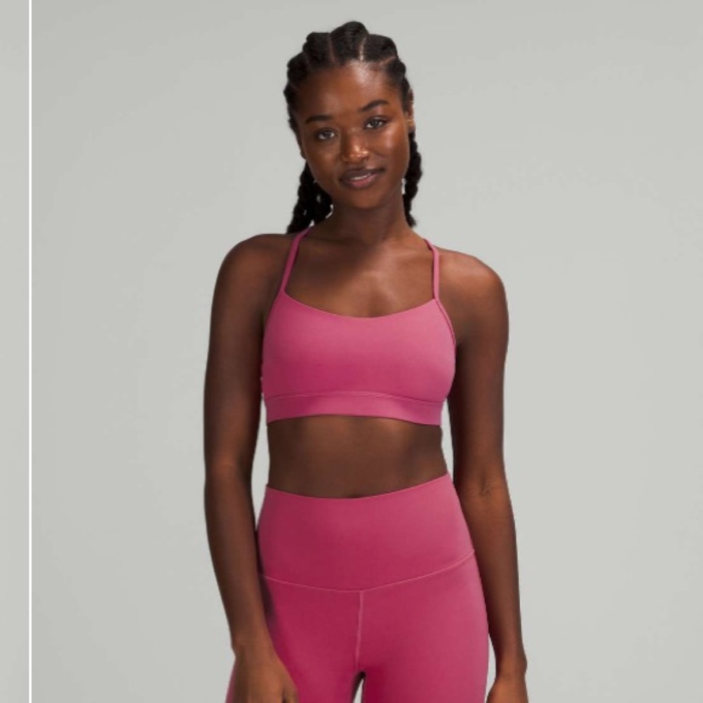 Lululemon Women's Flow Y Bra Nulu A-C Cup sz 8 Pink Lychee - Picture 2 of 7